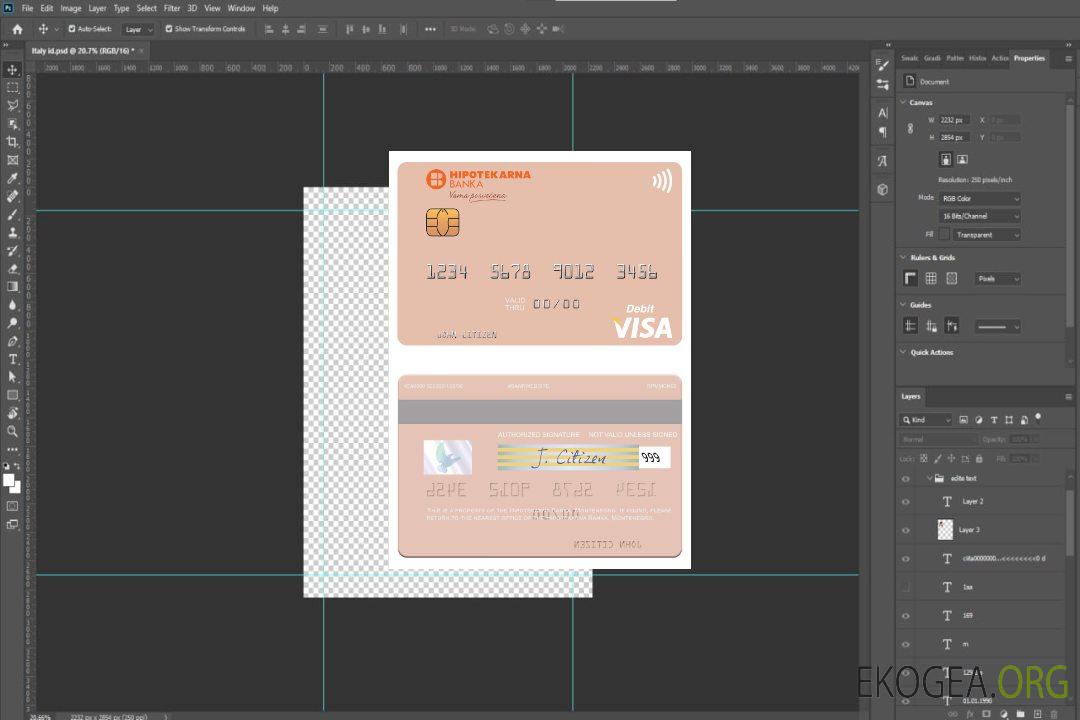 Carte de débit visa Monténégro Hipotekarna Banka template Carte de débit visa Monténégro Hipotekarna Banka template